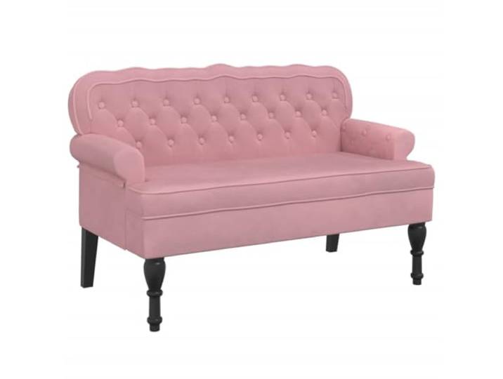 vidaXL Sitzbank mit Rückenlehne Rosa 119,5x64,5x75 cm Samt