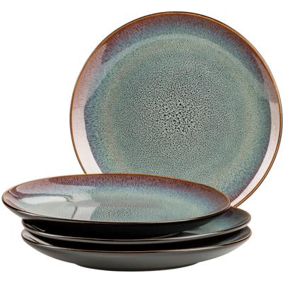 Dessertteller MÄSER "TEONA, Teller Set, Steinzeug", blau, braun, grün, schwarz, Ø:20cm, Steinzeug, Speiseteller