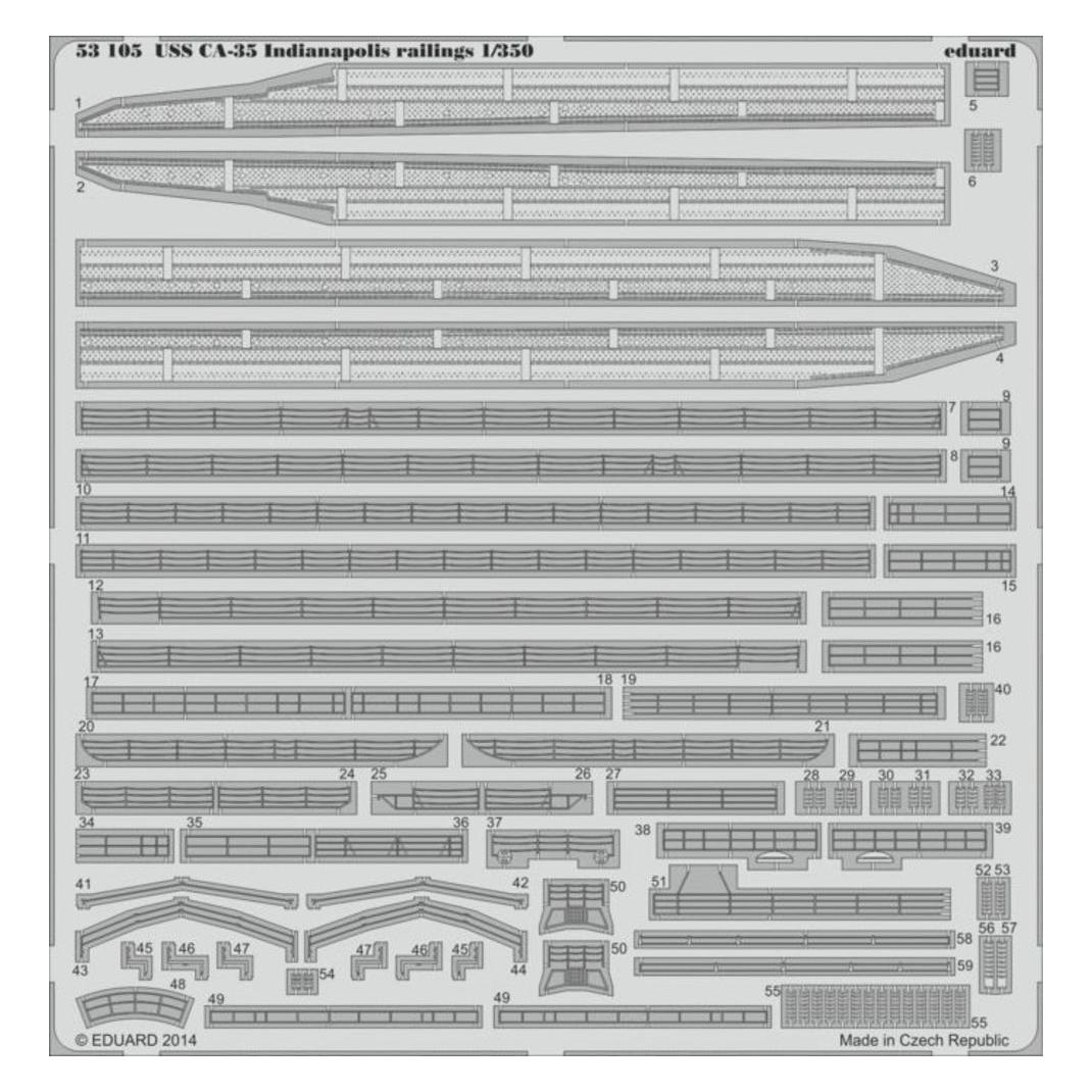 Eduard USS CA-35 Indianapolis railings f.Academ (53105)