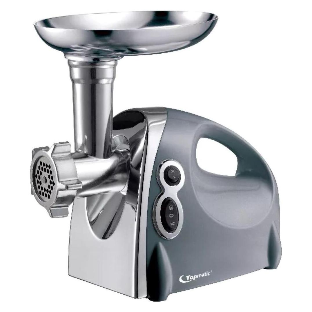 Topmatic MG-1200.3 Silberfarben elektrischer Fleischwolf 1200W Edelstahl Rückwärtslauf (30156745)