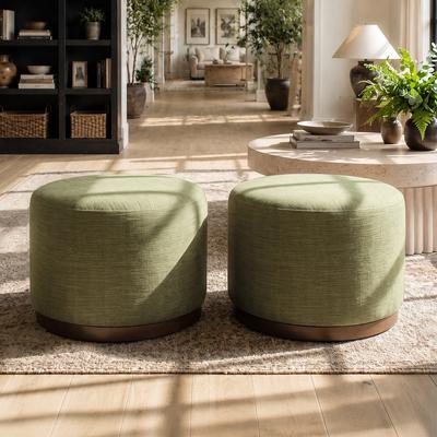 Housely "22.5"" Round Upholstered Swivel Ottoman(Set of 2)"