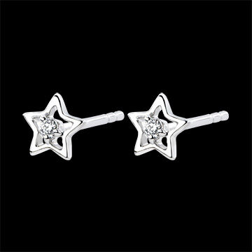 Edenly Ohrringe Vielfalt - Mein Stern - 9 Karat WeiÃŸgold und Diamanten