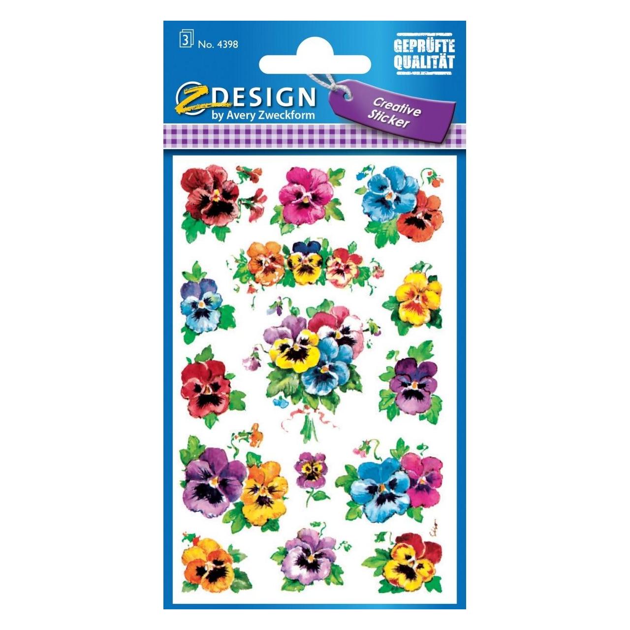 Z-Design Aufkleber Stiefmütterchen (45 Sticker) (4398)