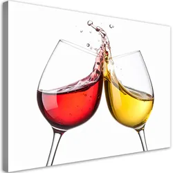 LEINWANDBILD Weißer und roter Wein 120x80cm