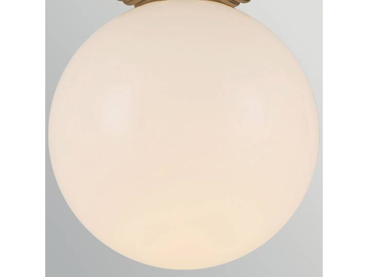 Otis Deckenlampe, gold/opal, Ø 20 cm Glas IP44 E27 - Elstead - Badezimmer - Vintage - Einflammig