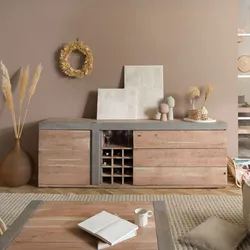 Sideboard Akazie 215x45x75 beige lackiert Amsterdam #129