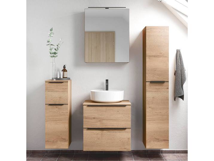 Badezimmerset MYBA XLI 4-teilig 120cm Braun/Eiche Dekor