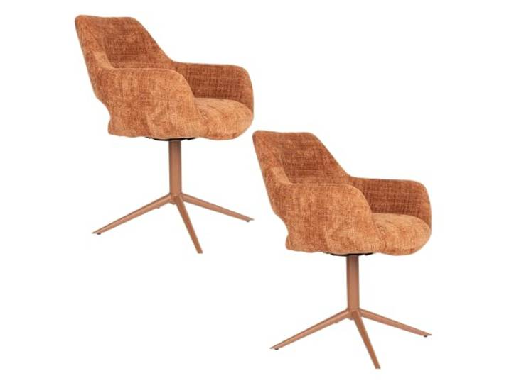 Housecraft living Merel Esszimmerstuhl mit Armlehnen Orange - 2 er Set