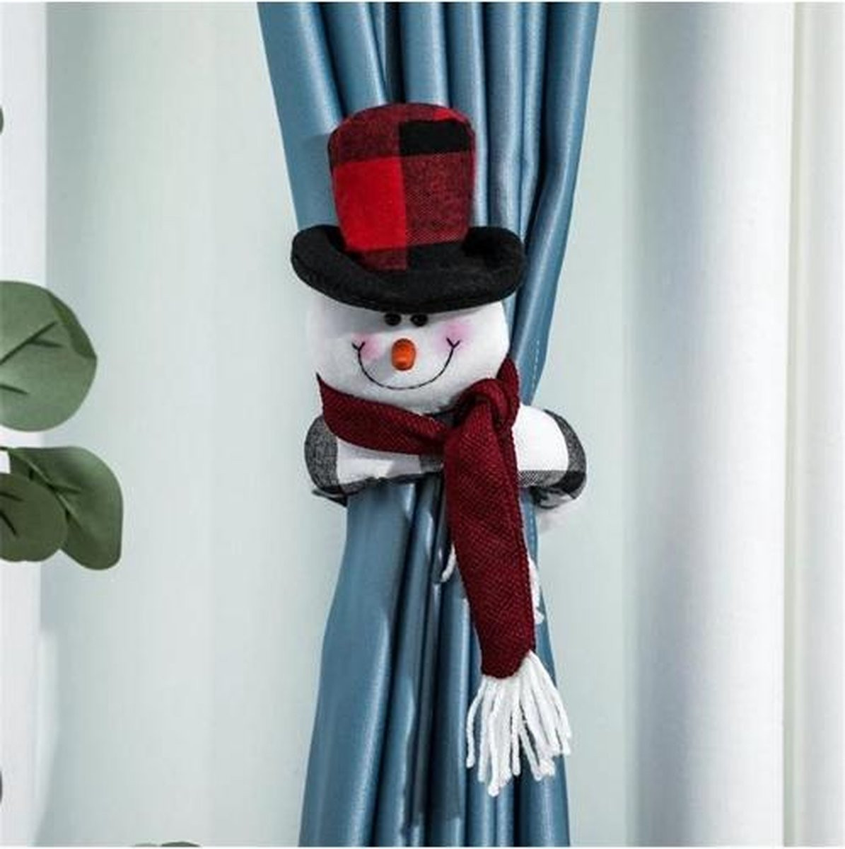 JobaStores Gordijnhouder Kerst Sneeuwpop Ruit