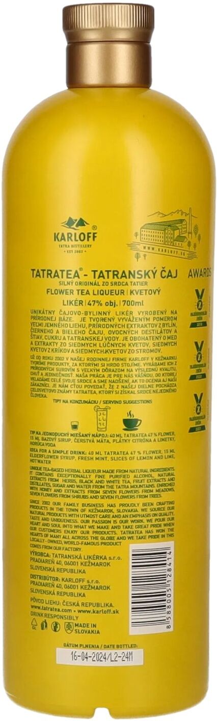 Tatratea Likör TATRATEA Flower Tea Liqueur 47% Vol. 0,7l