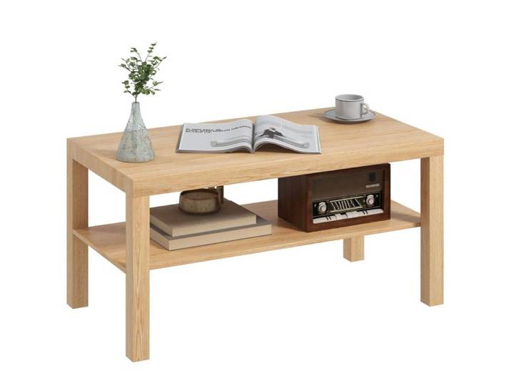 Table basse - Table basse de salon - Table basse de salon bois - 90 x 45 x 44 5 cm - MDF et Bois - Pour l'aménagement du salon