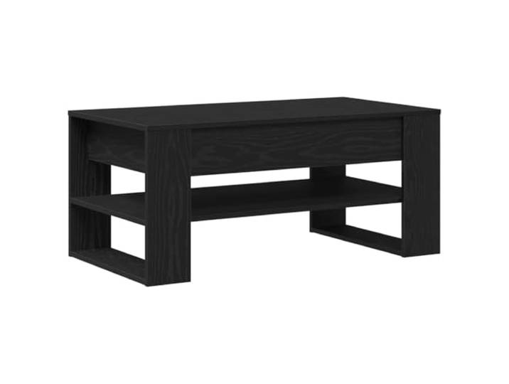 Favemtsl Couchtisch Schwarz Eichen-Optik 102x55x45 cm Holzwerkstoff Stilvoller Wohnzimmertisch mit unterer Ablage für Zeitschriften und Fernbedienungen. Pflegeleichte Oberfläche in Schwarz.