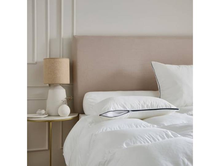DROUAULT - Oreiller Hauteur réglable 40x60 cm - Medium - Mémoire de forme 60% Flocons Mousse Viscoélastique - 40% Fibre Polyester - Dormeurs sur le Dos - Enveloppe 100% Coton Sergé - Lavable 40°C