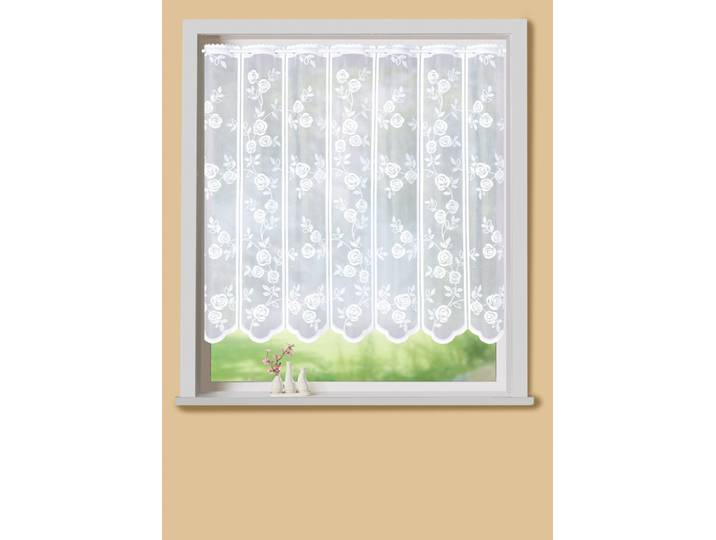 Romantischer Kurzstore mit Röschen-Motiv, Weiss, Größe 891 (H120xB110 cm)