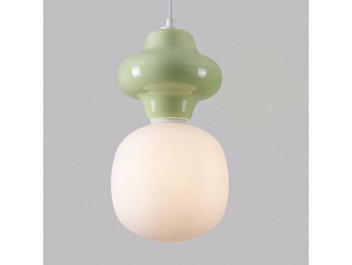 Pendelleuchte Clio Typ A Ø 18cm Grün/Hellgrün Keramik, Opalglas LED G9