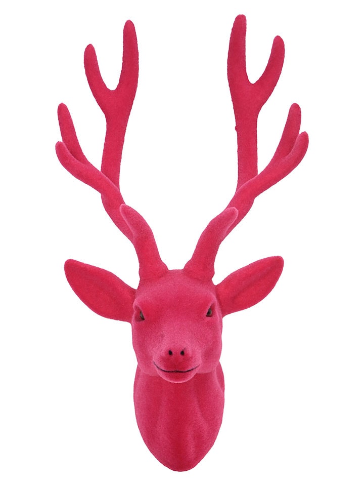 POSIWIO Wanddekor "Hirschkopf" in Pink - (H)30 cm - onesize