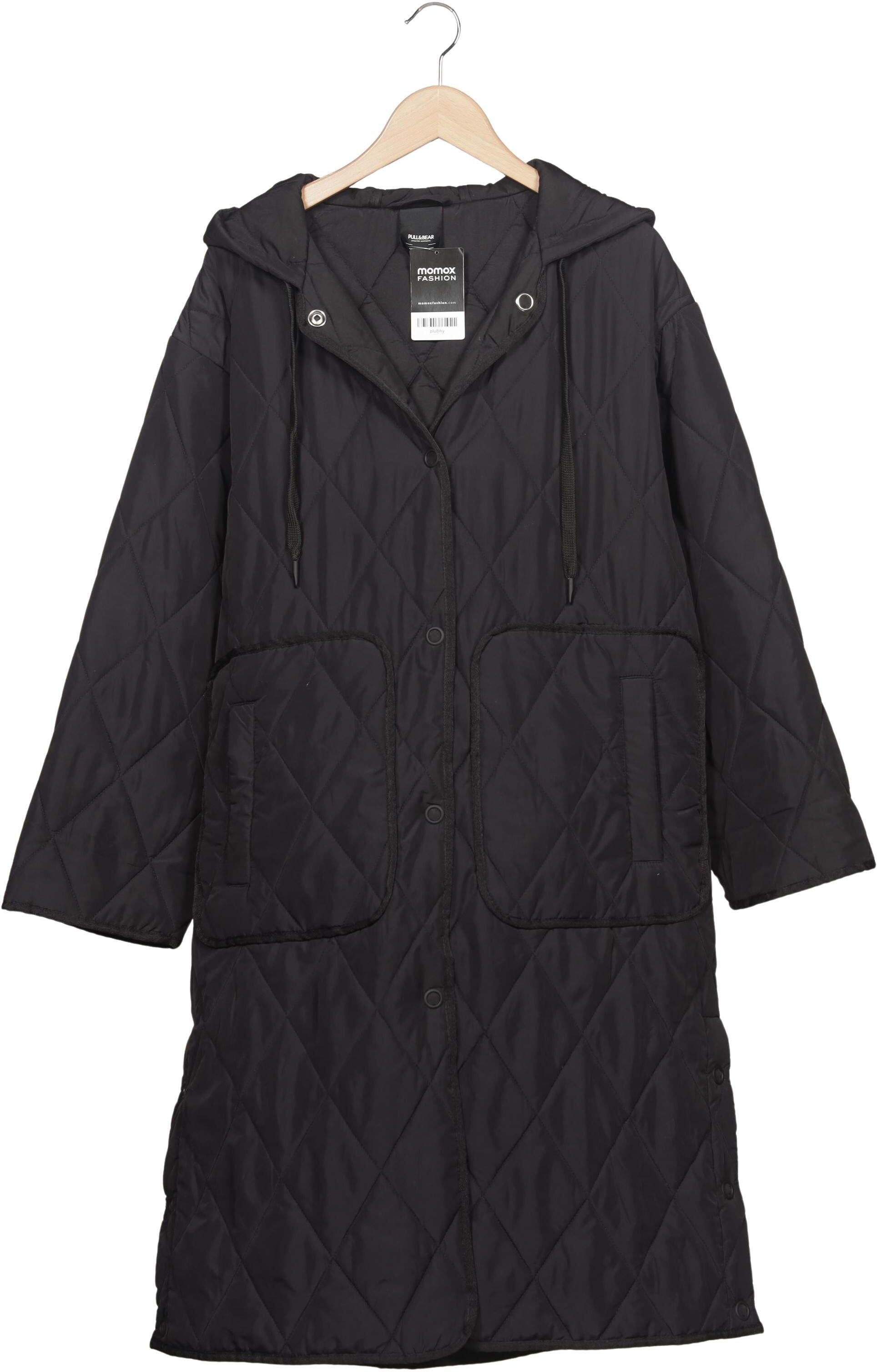 Pull & Bear Damen Mantel, Schwarz, Gr. L, Synthetik - Second Hand