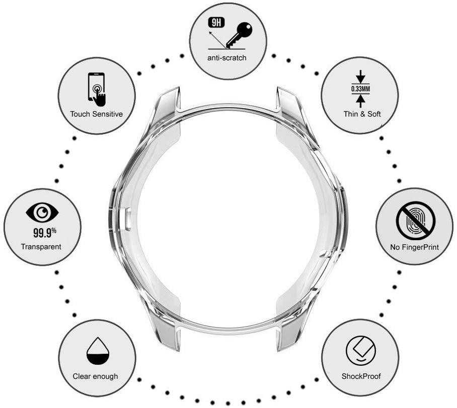 DrPhone TPU Case voor Samsung Galaxy Watch S3 46mm - Transparant