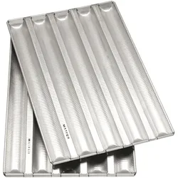 Matfer Alu-Gaufer Pâtissier-Bleche 650x430 für 6 Baguette-Brote (311121)