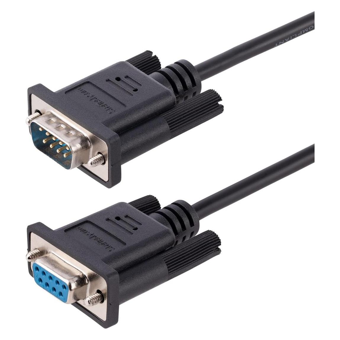 StarTech com 9FMNM-3M-RS232-CABLE, Schwarz, 3 m, DB-9, DB-9, Männlich, Weiblich (3 m) (9FMNM-3M-RS232-CABLE)