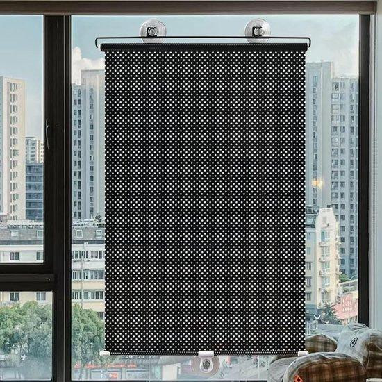 Unyqoos Verduisteringsrolgordijn Zwart - PVC Privacybescherming met Zuignappen, UV-bescherming en Warmte-isolatie - B: 45 cm, H: 125 cm