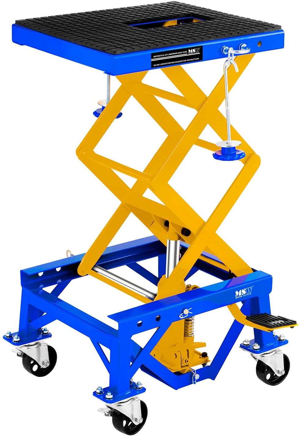 MSW Plataforma de elevação de tesoura com rodas - 135 kg MSW-MHB-135-PRO