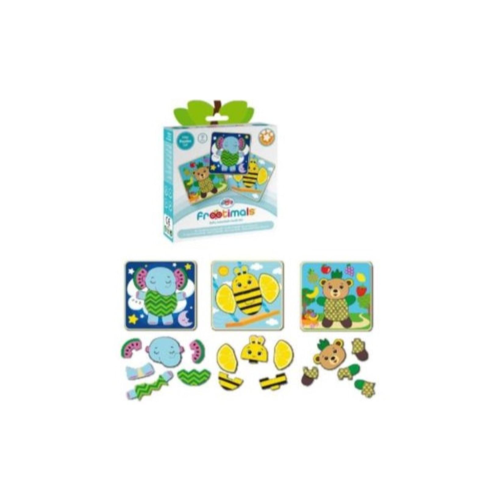 Kids Licensing Holzpuzzle mit drei Motiven Bär Elefant Biene