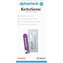Alphacheck Ketosens Blut ß-Ketone Teststreifen 10 ST