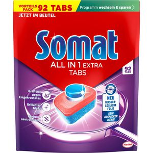 Somat Spülmaschinentabs All in 1 Extra, kraftvolle Reinigung, wirksam gegen Eingekrustetes, 92 Tabs