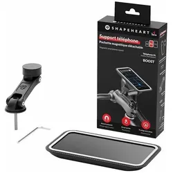 Shapeheart Telefonhalterung Vorbau + Booster + Fototasche, Smartphone Halterung, Schwarz