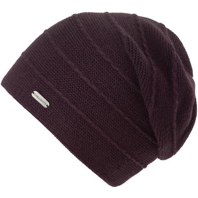 Beanie CHILLOUTS "Artemis Hat", Damen, rot (bordeaux), Materialmix, Strukturmuster, unifarben, Mützen Beanie, mit doppellagiger Verarbeitung, raffinierter Strickstruktur