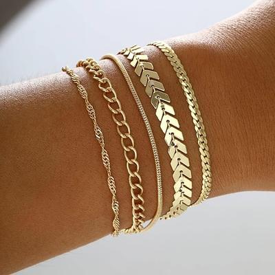 Klassisch Dicke Kette Mode Mode Legierung Armband Schmuck Gold Für Täglich Ferien Date