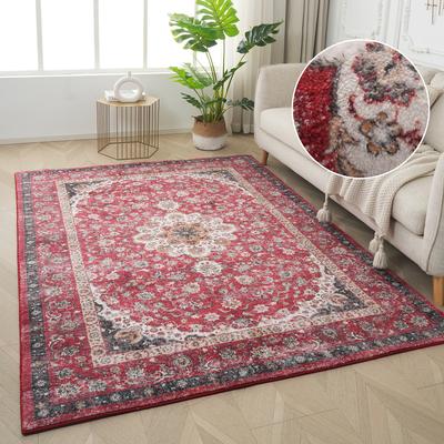 Teppich OTTO HOME "Omar, Druckteppich, orientalisches Design, mehrfarbig, bedruckt", rot, B:60cm H:13mm L:90cm, Kunstfaser, Orient-Optik, Vintage Design, weich, Wohnzimmer, Schlafzimmer