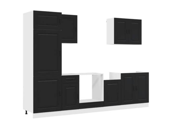 Kalmar Küchenschrank-Set, 7-teilig, Holz Verstellbare Füße, glatte Oberfläche, viele Fächer, einfache Pflege, elegantes Design