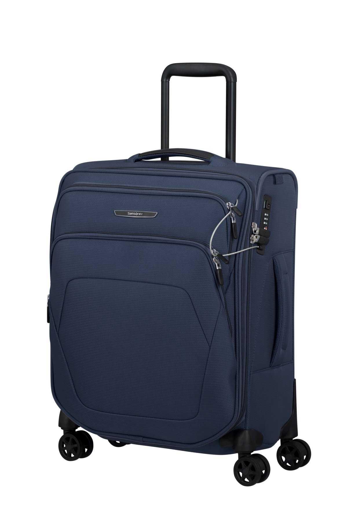 Samsonite Spark Sng Eco, Karre, Soft Shell, Blau, Midnight blue, Kabine, 4 Rad/Räder