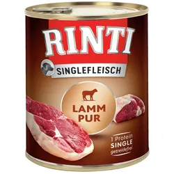 RINTI Singlefleisch 800g Dose Hundenassfutter 6 x 800 Gramm Lamm pur