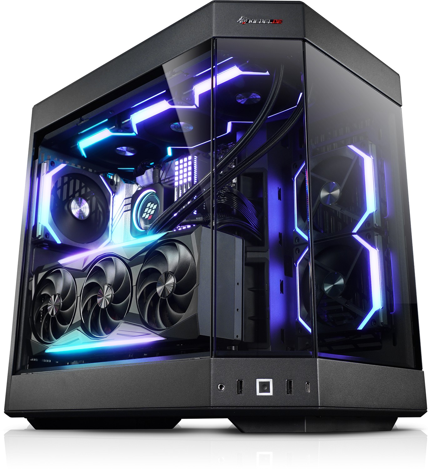 kiebel.de Gaming PC Cube Poseidon Intel Core i7-14700KF, 64GB DDR5, NVIDIA RTX 5070 Ti 16 GB, 2TB SSD, Windows 11, Gaming PC