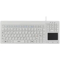 Deltaco TB-506 - tastatur - med touchp (DE, Kabelgebunden), Tastatur, Schwarz, Weiss