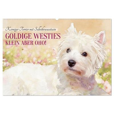 Goldige Westies - klein aber oho! (Wandkalender 2027 DIN A2 quer), CALVENDO Monatskalender