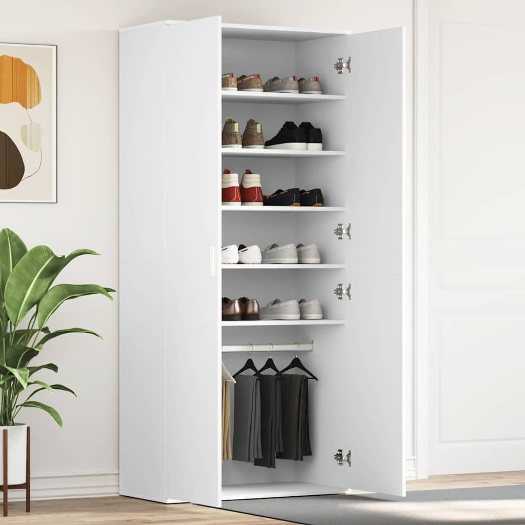 Ivy Bronx Shoe Cabinet With Door 80 X 39 X 180 Cm Engineered Wood White 15