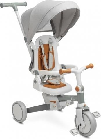 Sensillo CARETERO 3-in-1 driewieler met duwstang, loopfiets en kinderfiets, grijs