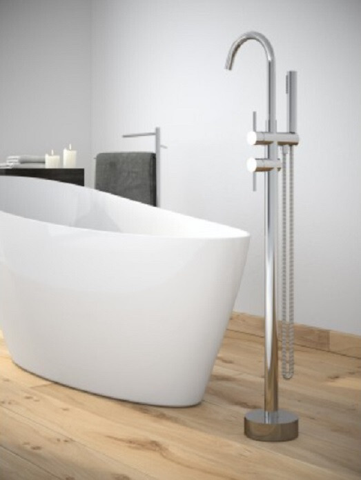 BADLAND Badewanne Freistehende Wannenarmatur Illusion II Chrom