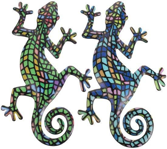 Ibenzoa Metalen Gekko Wanddecoratie voor Binnen en Buiten
