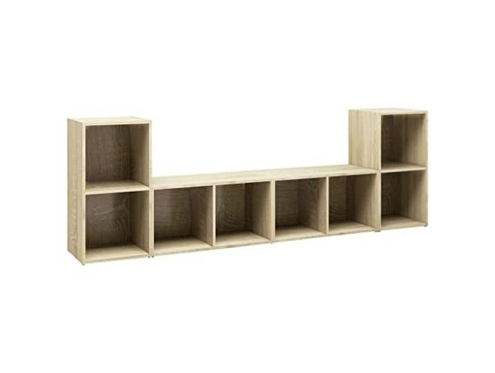 GHVBNMF 4er Set TV-Schrank Sonoma-Eiche 72x35x36,5 cm Holzwerkstoff Flexibles 4er TV-Board Set in Sonoma-Eiche Optik für Wohnzimmer und Schlafzimmer, vertikal oder horizontal aufstellbar.