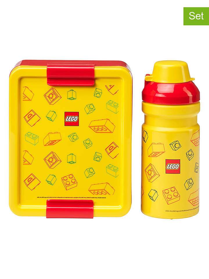 LEGO 2tlg. Lunchset "Brick" in Gelb/ Rot - onesize