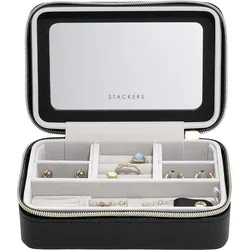 Stackers Raffia Luxury Reise-Schmuckkasten, schwarz