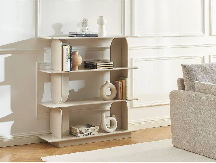 Regal mit 3 Ablagen aus MDF - Beige LUSORIA