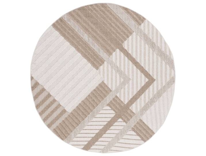 Tapis géométrique en polypropylène beige, 201 cm