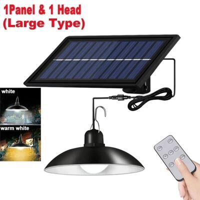 Uplifted Finds Solar Pendant Light Outdoor Waterproof LED Lamp With Remote Control white 1 Head (large Type)