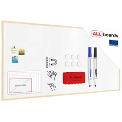 ALLBoards Magnetisches Whiteboard mit Naturholzrahmen 200x100cm